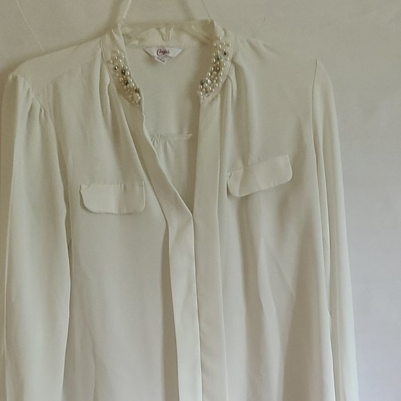 Candie's White blouse size M - Picture 2 of 6